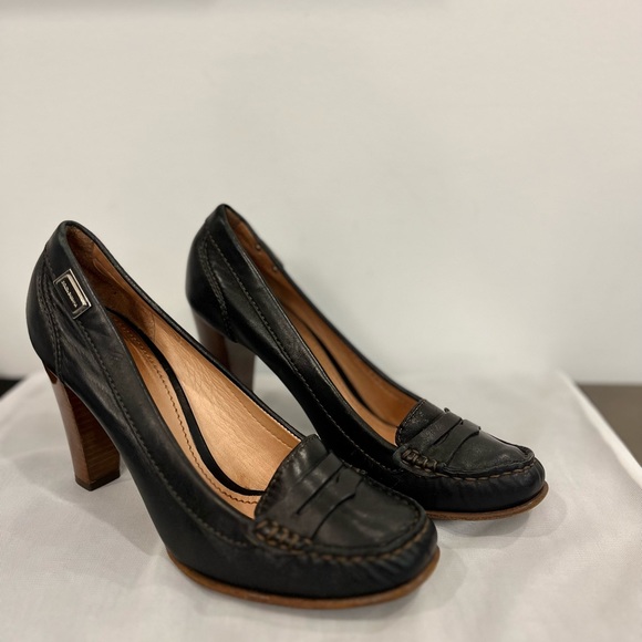 Authentic Vintage Dolce & Gabbana Black Leather Loafer Block Heels - Picture 7 of 12